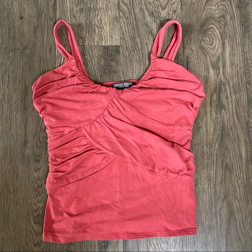 NWT Bisou Bisou Rouge Ruched tank